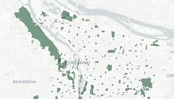 Map preview of Portland Parks