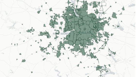 Map preview of North Texas Cities — Open Data Portals