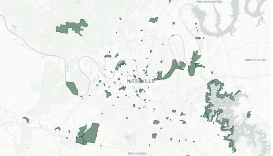 Map preview of Nashville Parks