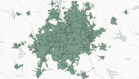 Map preview of DFW 2050 Population Growth Forecast by City (NCTCOG)
