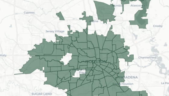 Map preview of Houston Super Neighborhoods