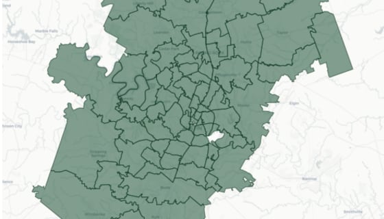 Map preview of Austin — Home Values by ZIP (Zillow Feb 2026)