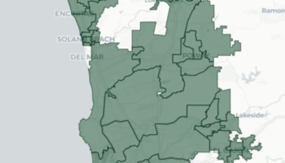 Map preview of San Diego City Council Districts