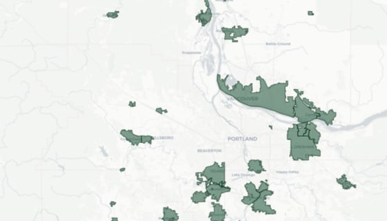 Map preview of Portland City Boundary