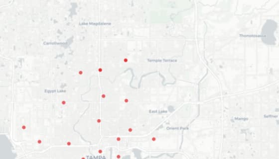 Map preview of Tampa Fire Stations