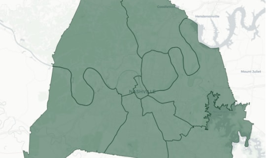 Map preview of Nashville Police Precincts