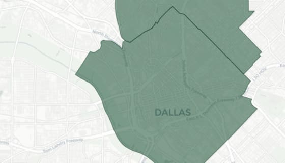 Map preview of Dallas — Demolition Delay Overlay