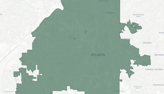 Map preview of Atlanta City Boundary