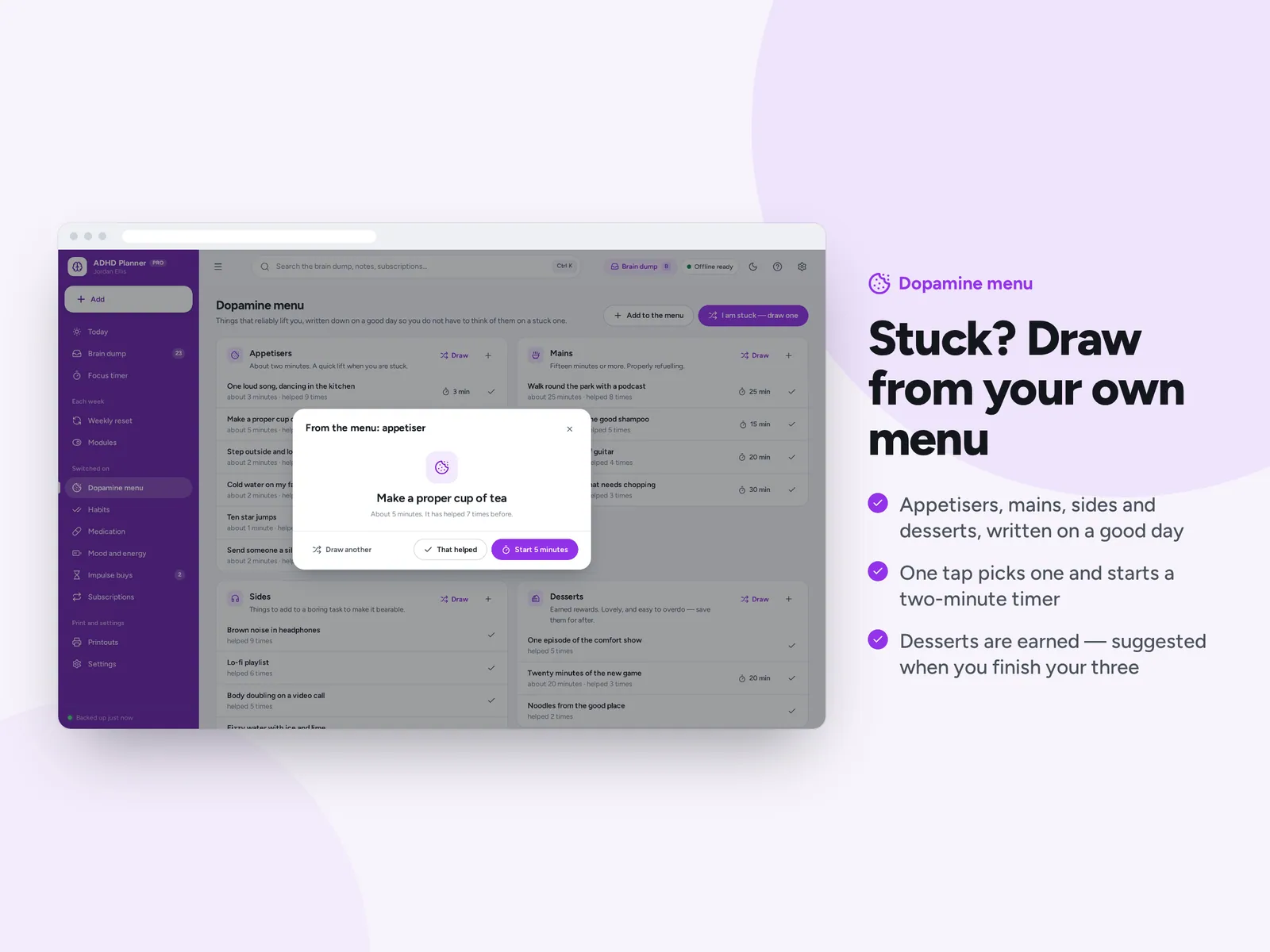 Stuck? Draw from your own menu