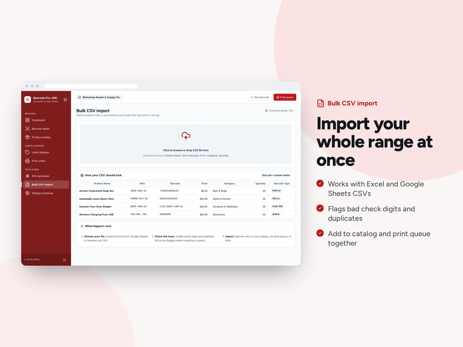 Import your whole range at once