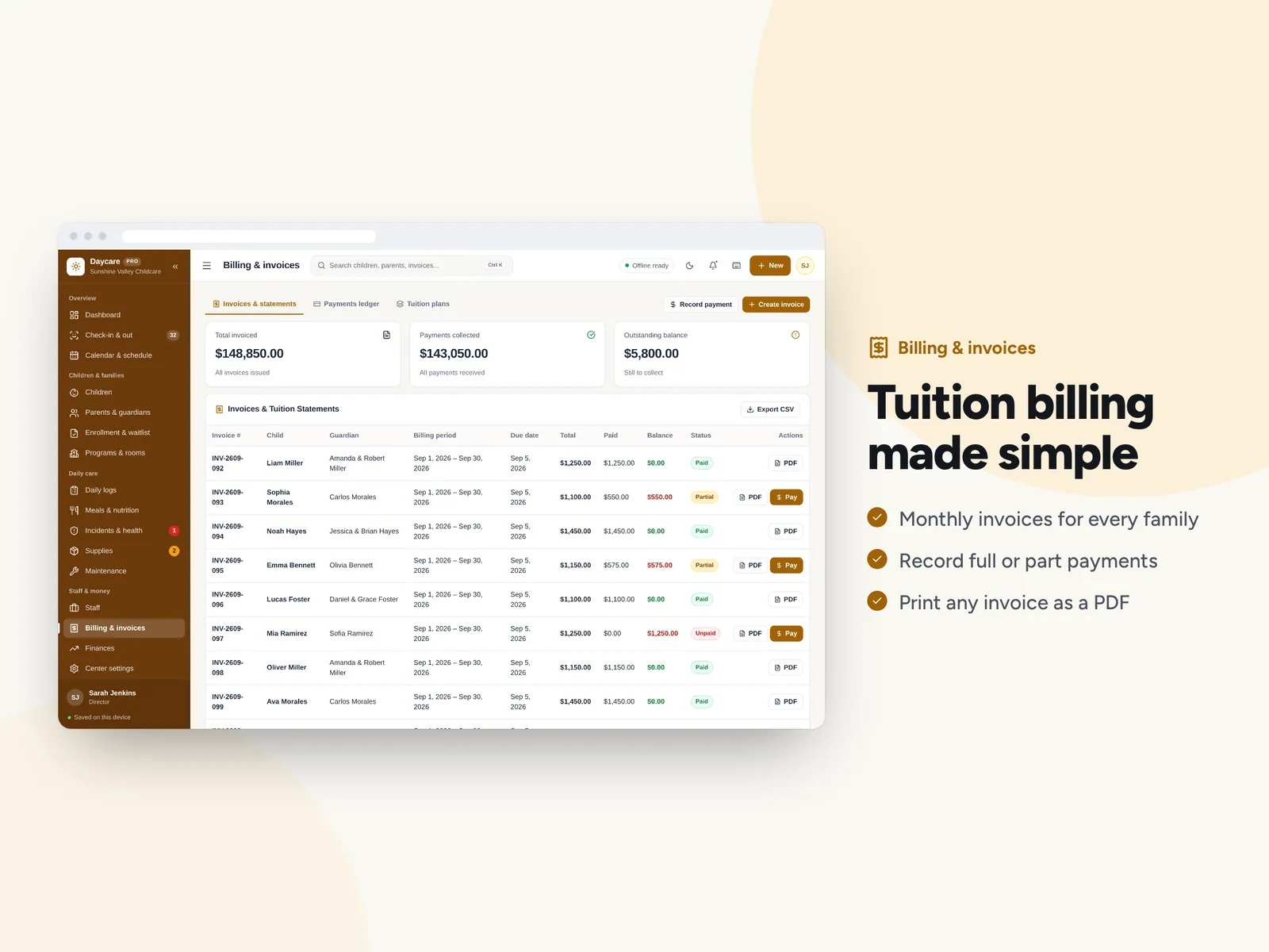 Tuition billing made simple