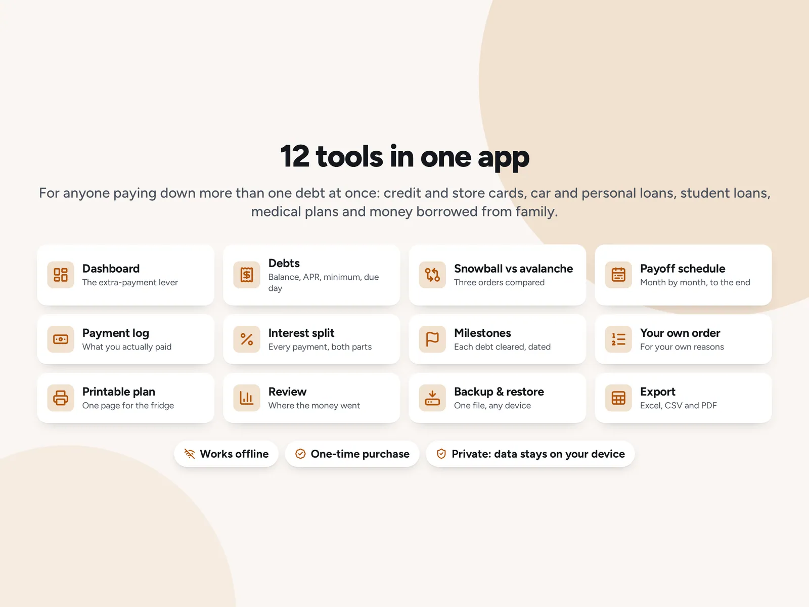 12 tools in one app