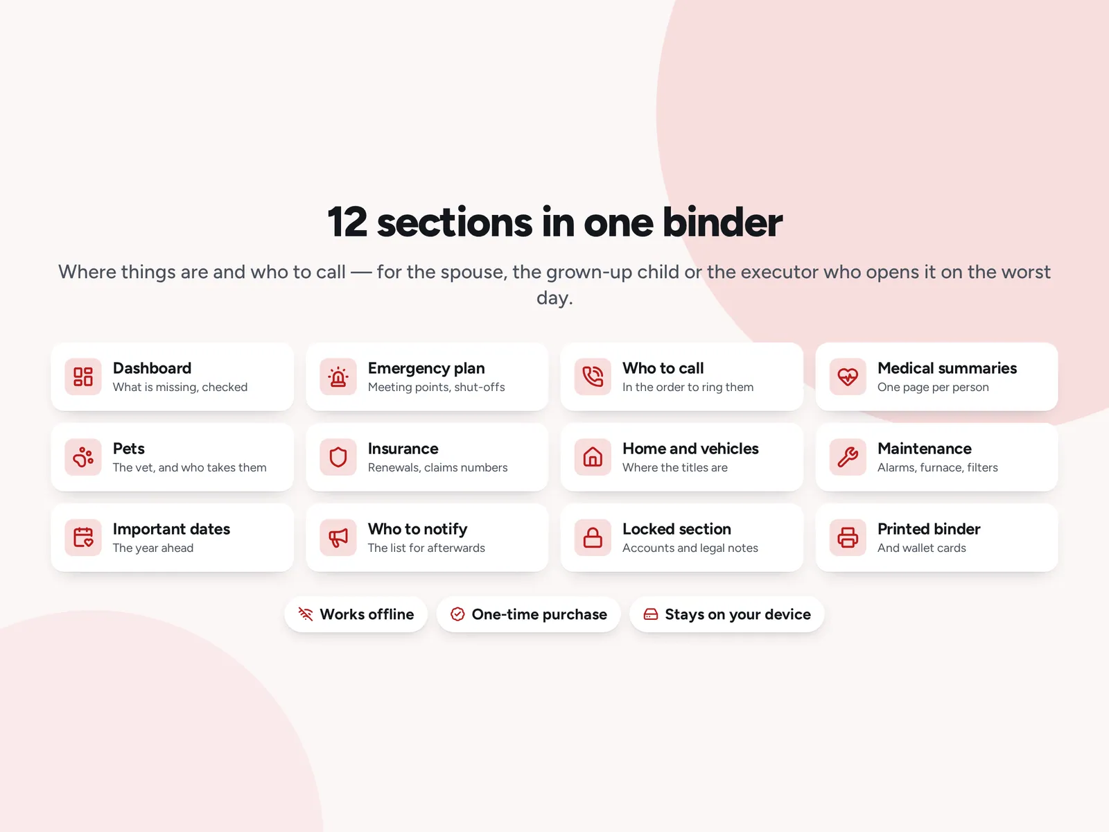 12 sections in one binder