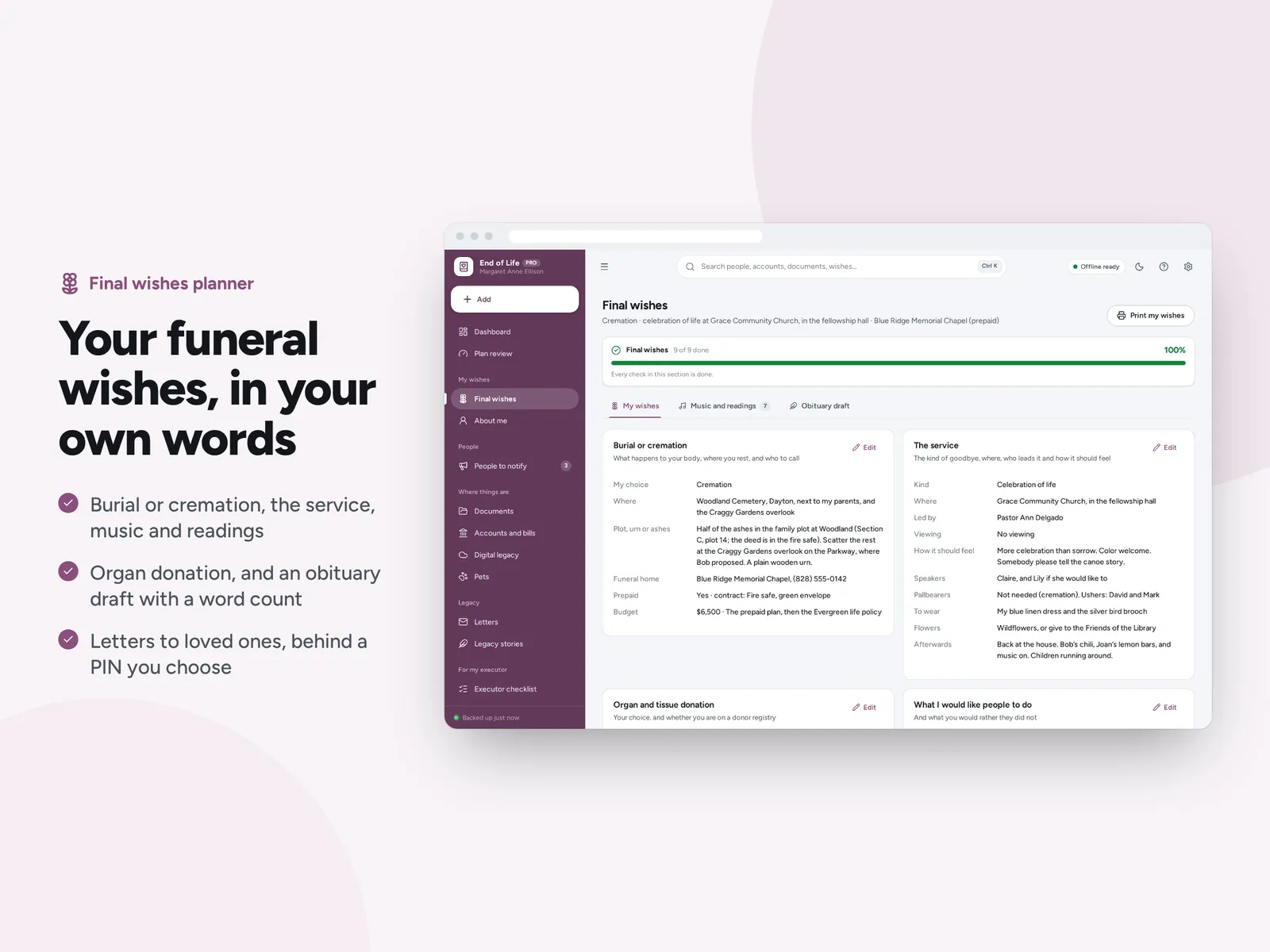 Your funeral wishes, in your own words