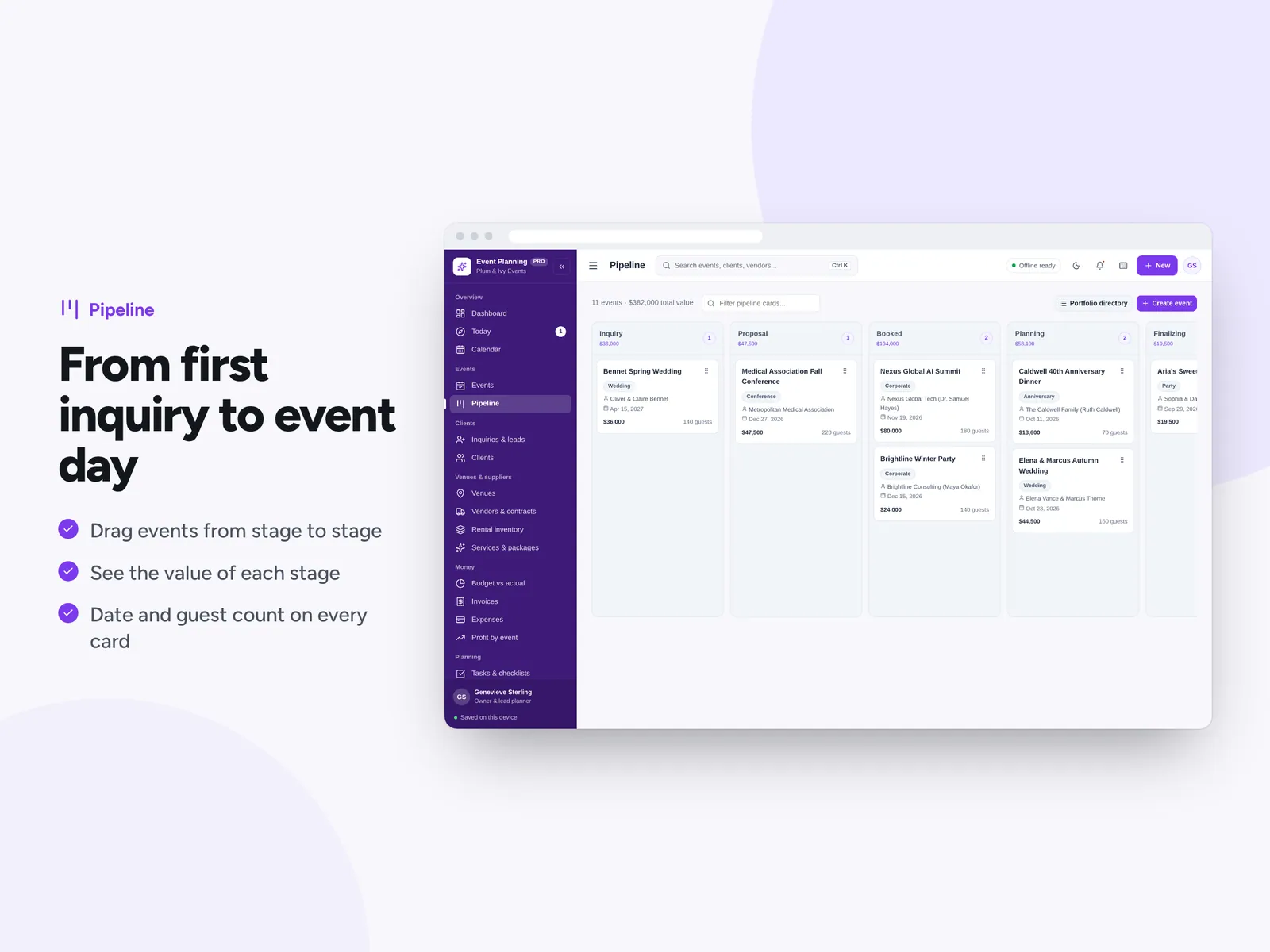 From first inquiry to event day