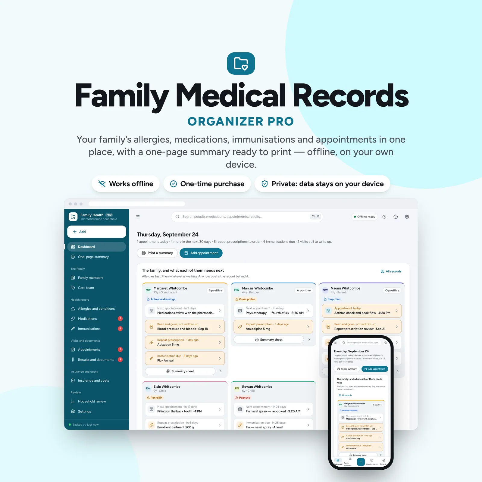 Family Medical Records Organizer: cover