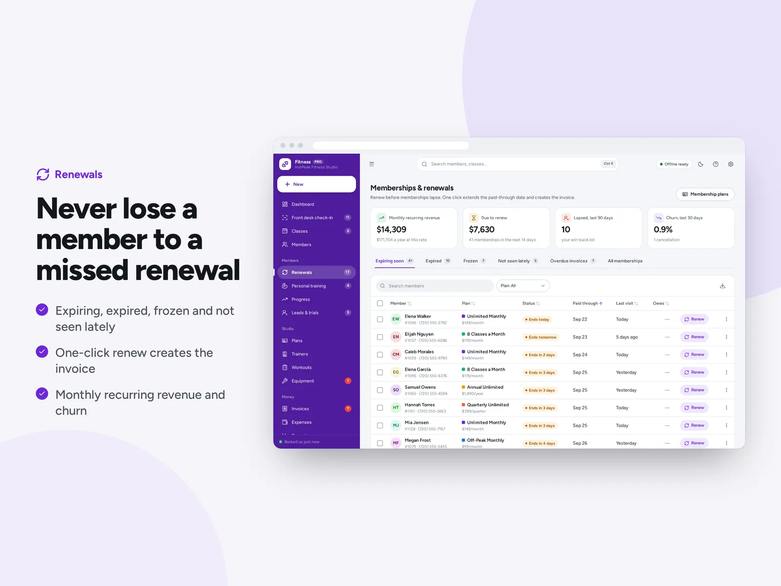 Never lose a member to a missed renewal