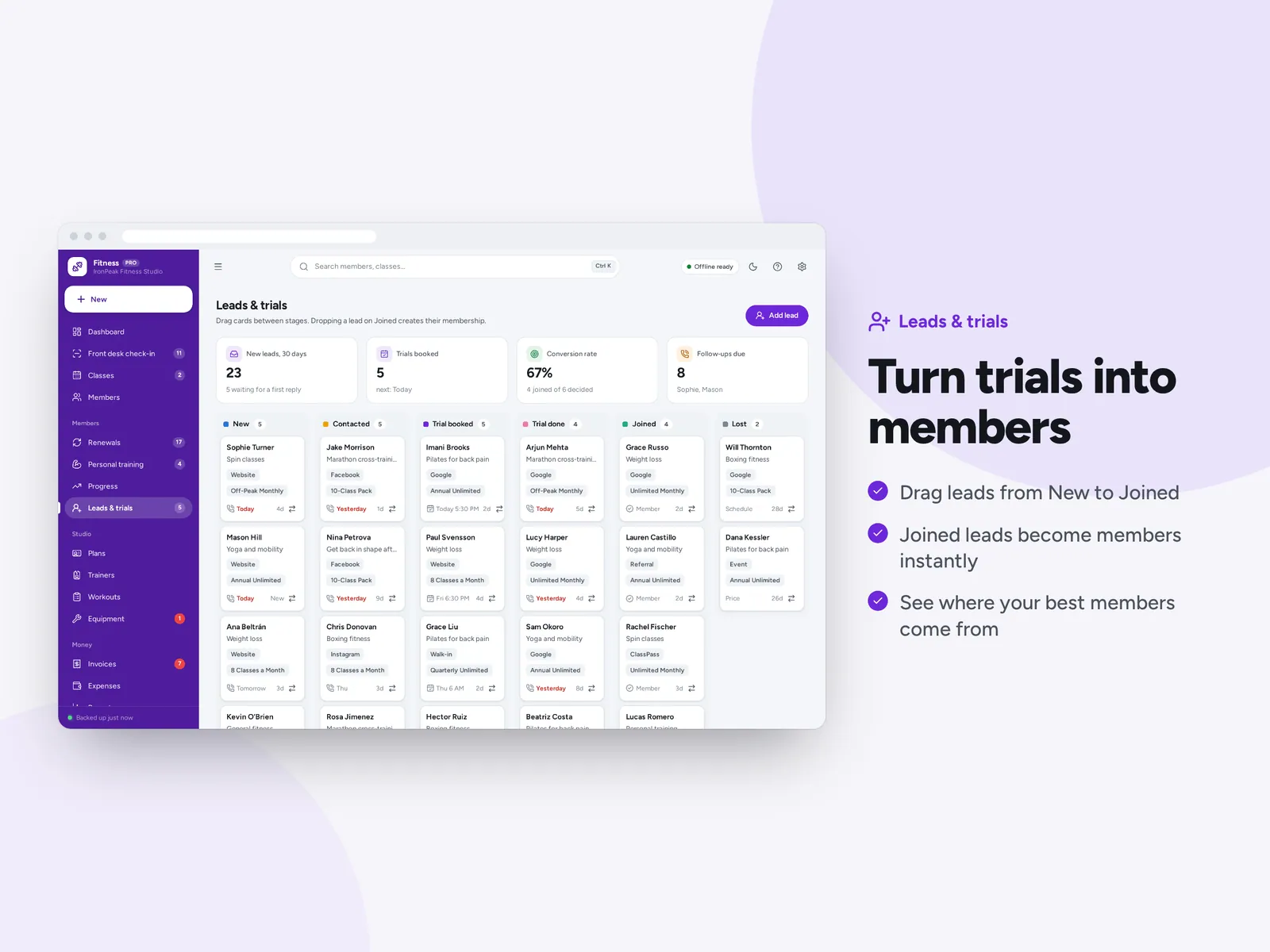 Turn trials into members