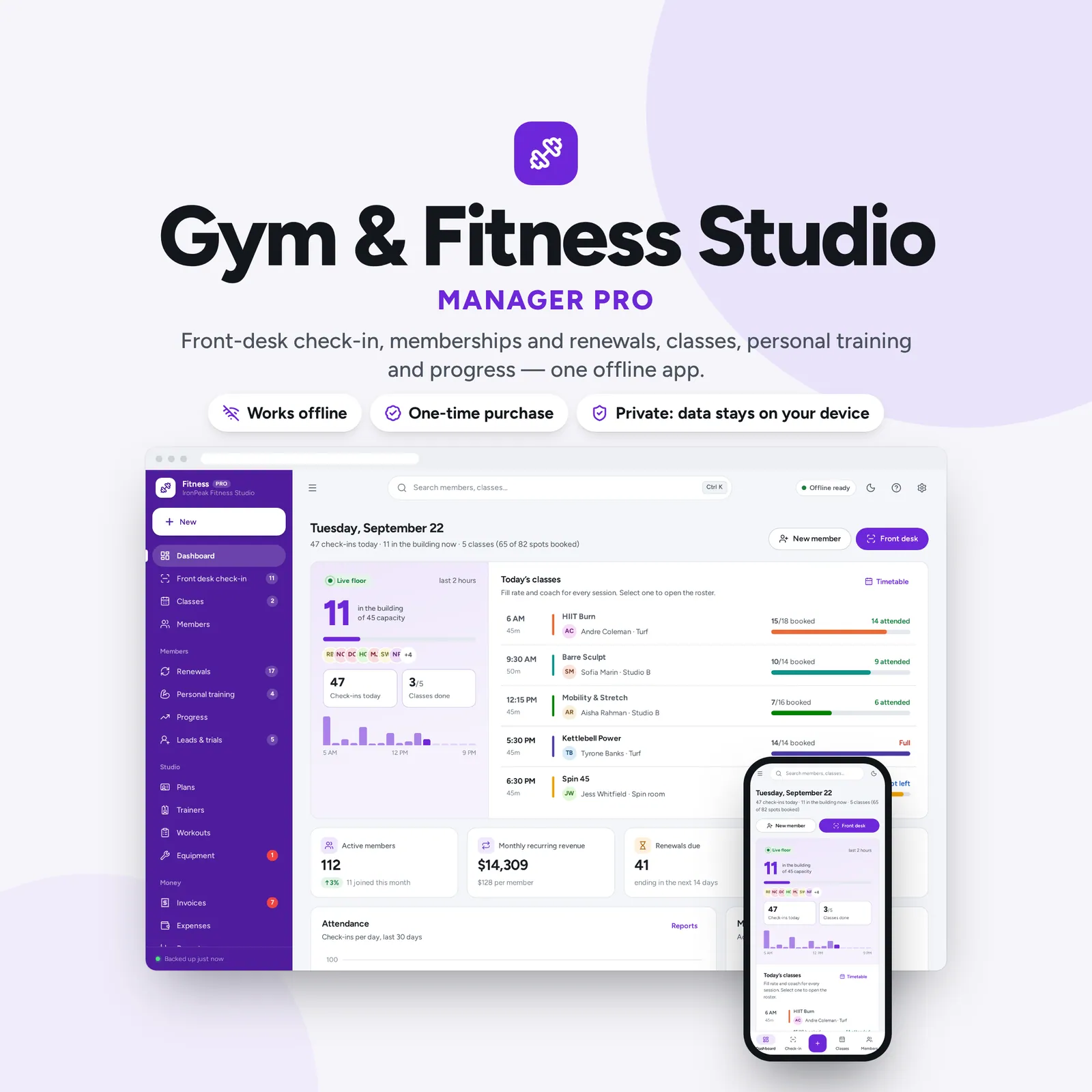 Gym & Fitness Studio Manager: cover