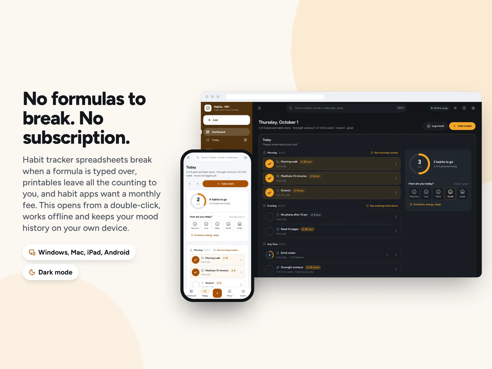 No formulas to break. No subscription.