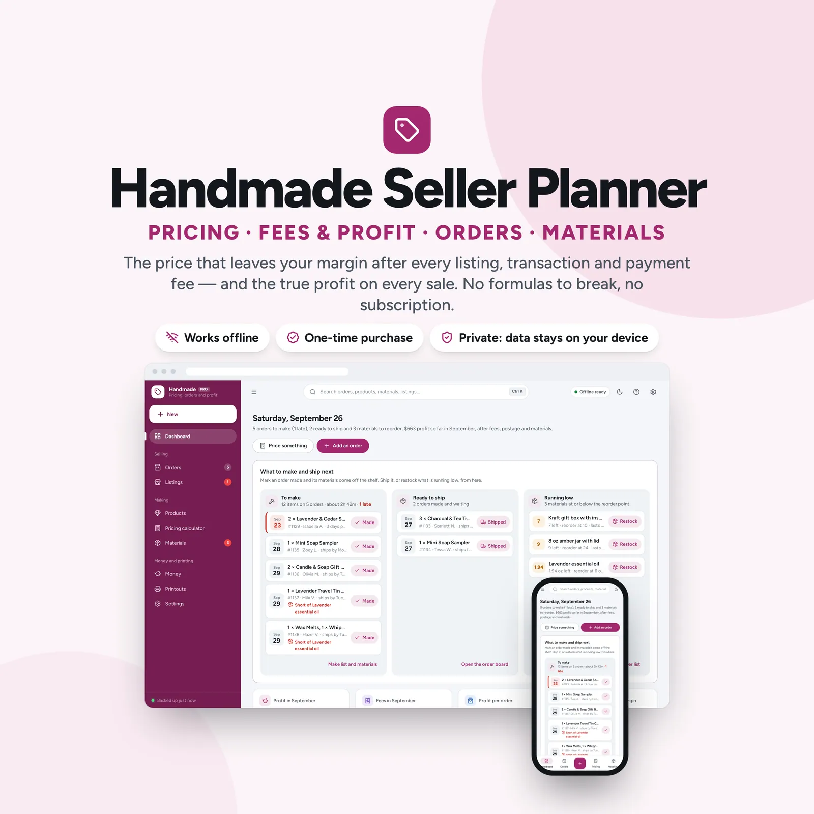 Handmade Seller Planner: cover
