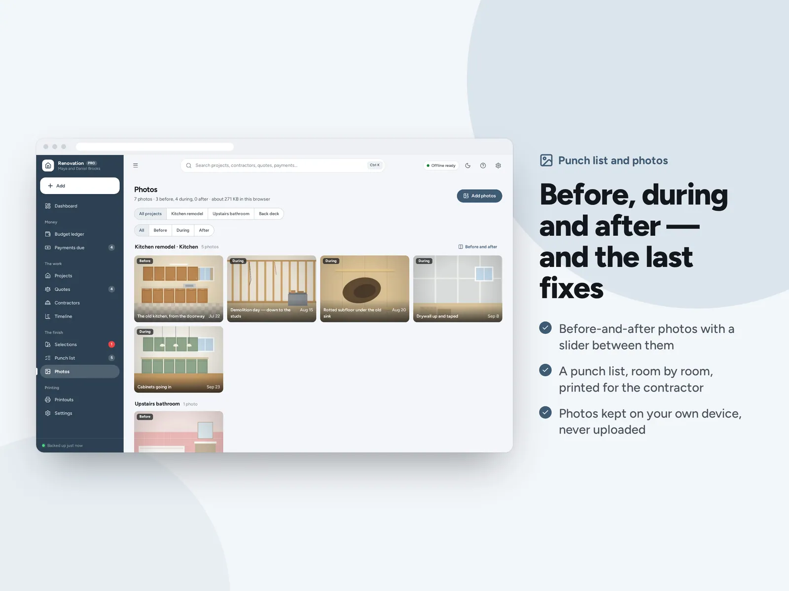 Before, during and after — and the last fixes