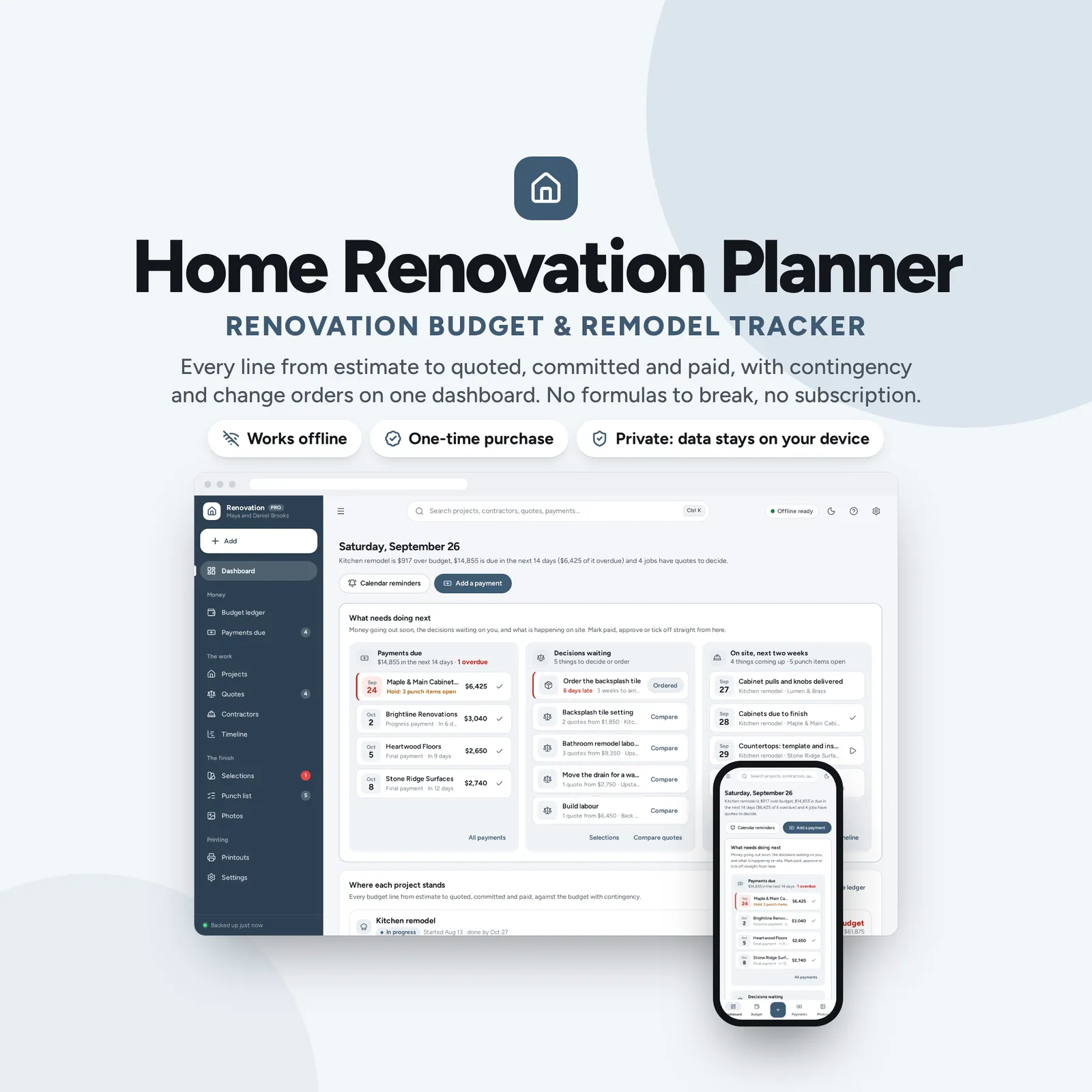 Home Renovation Planner: cover