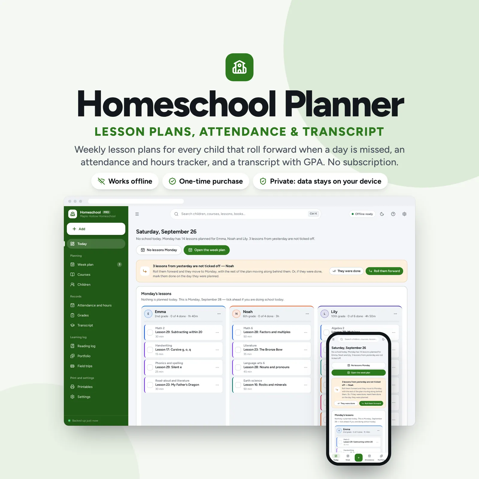 Homeschool Planner: cover