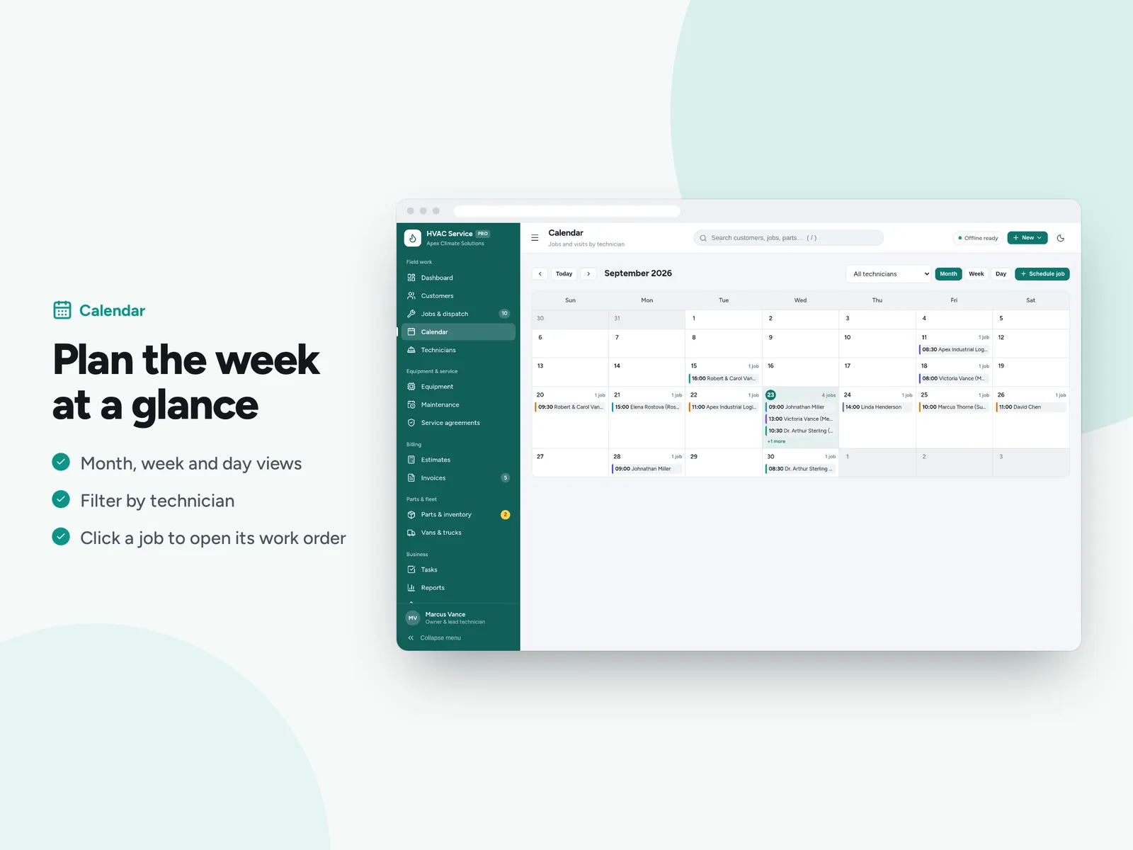 Plan the week at a glance