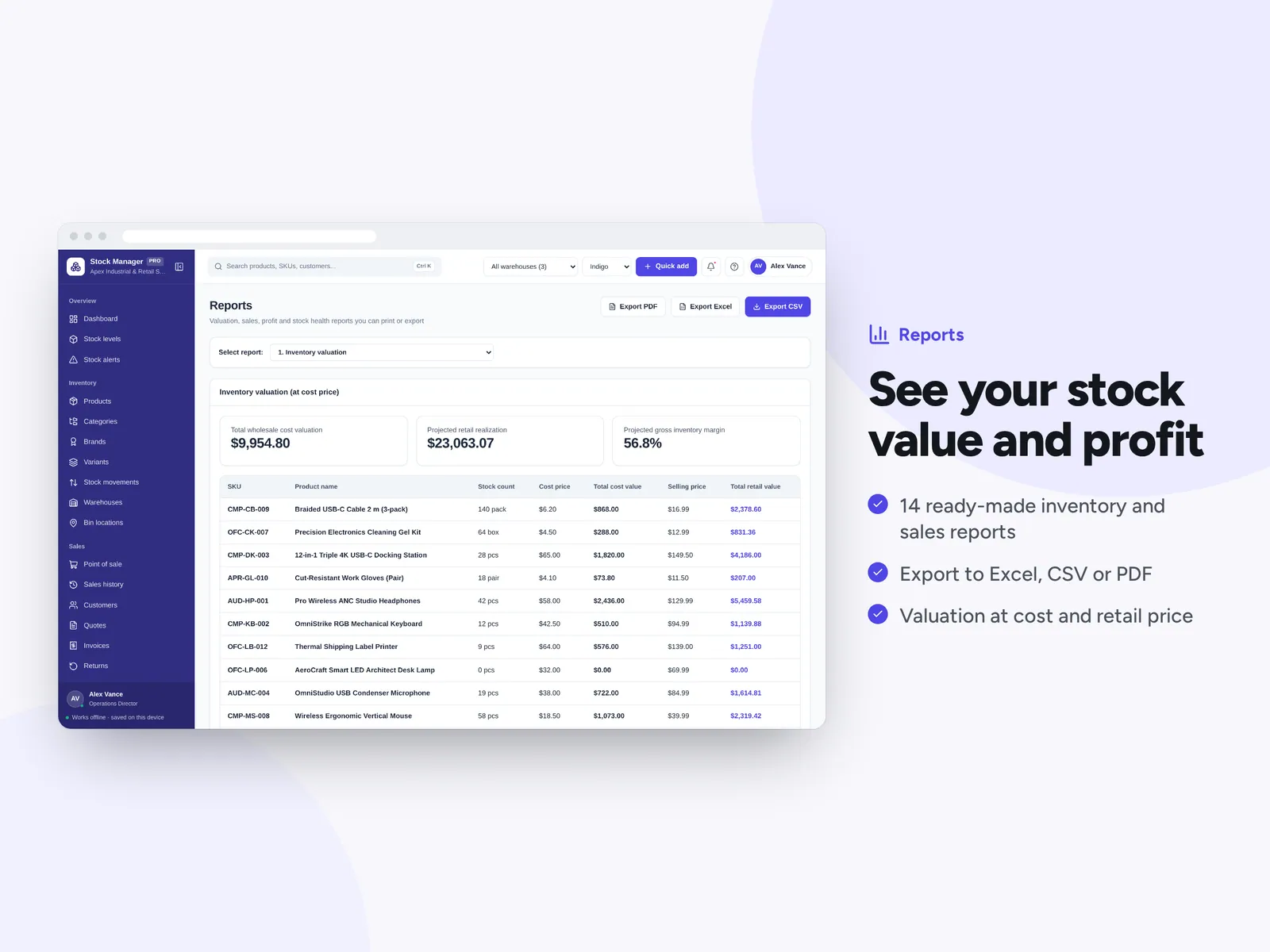 See your stock value and profit