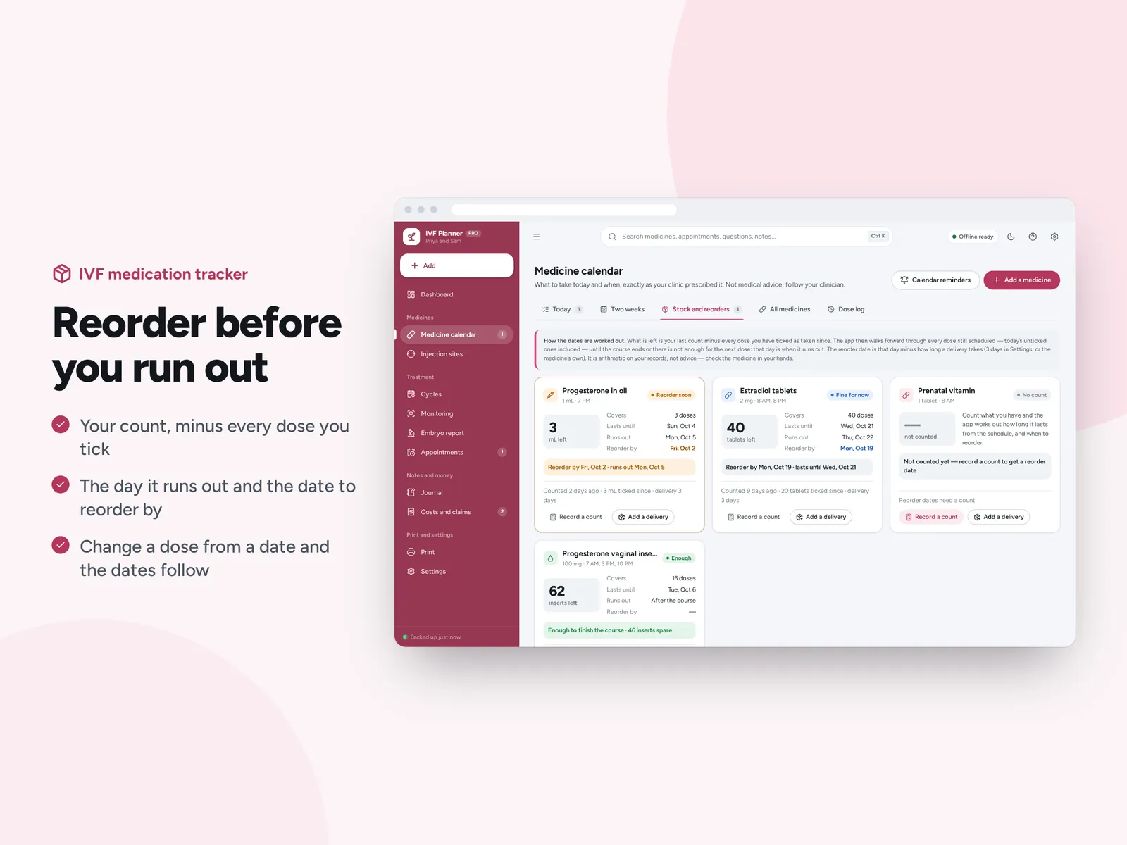 Reorder before you run out