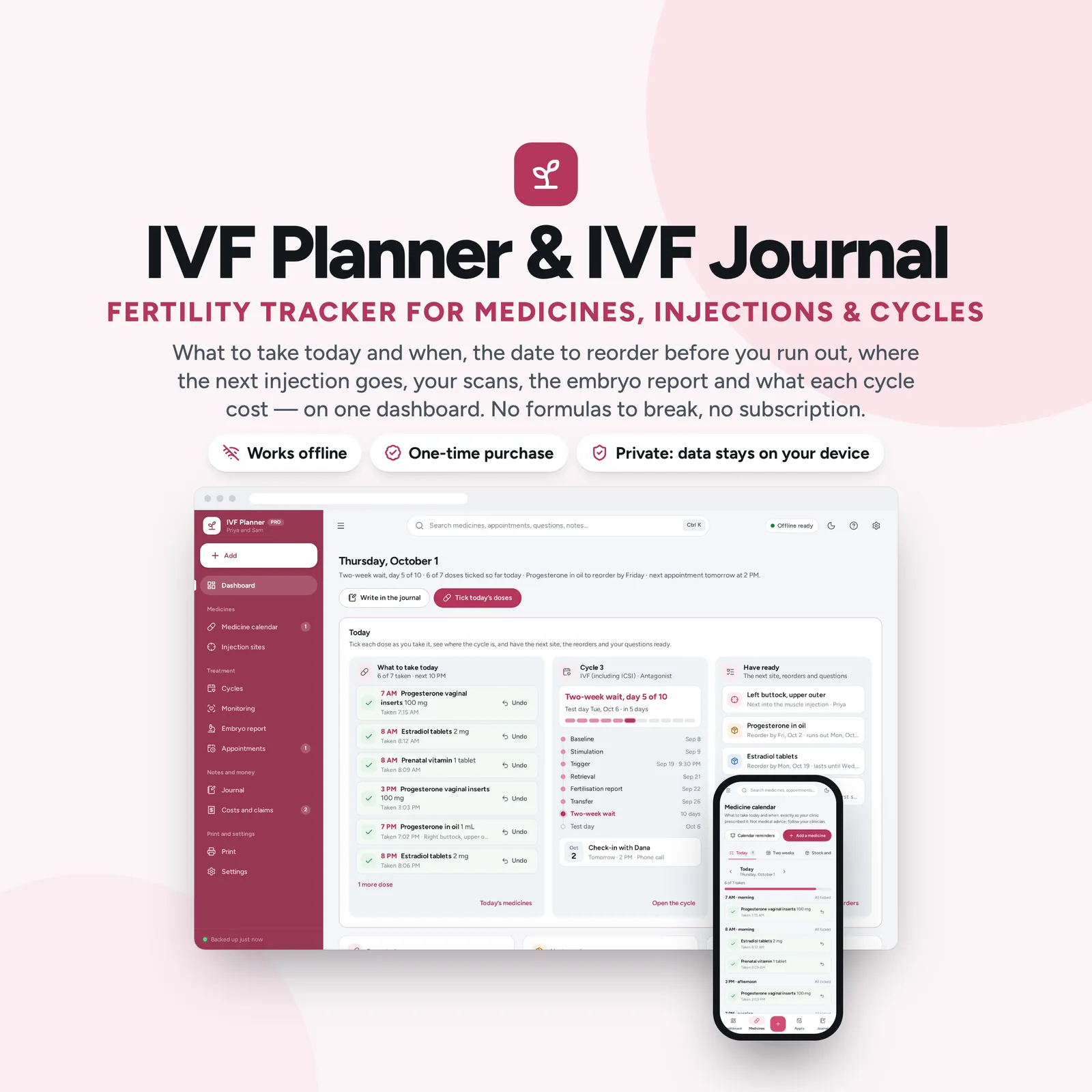 IVF & Fertility Planner: cover