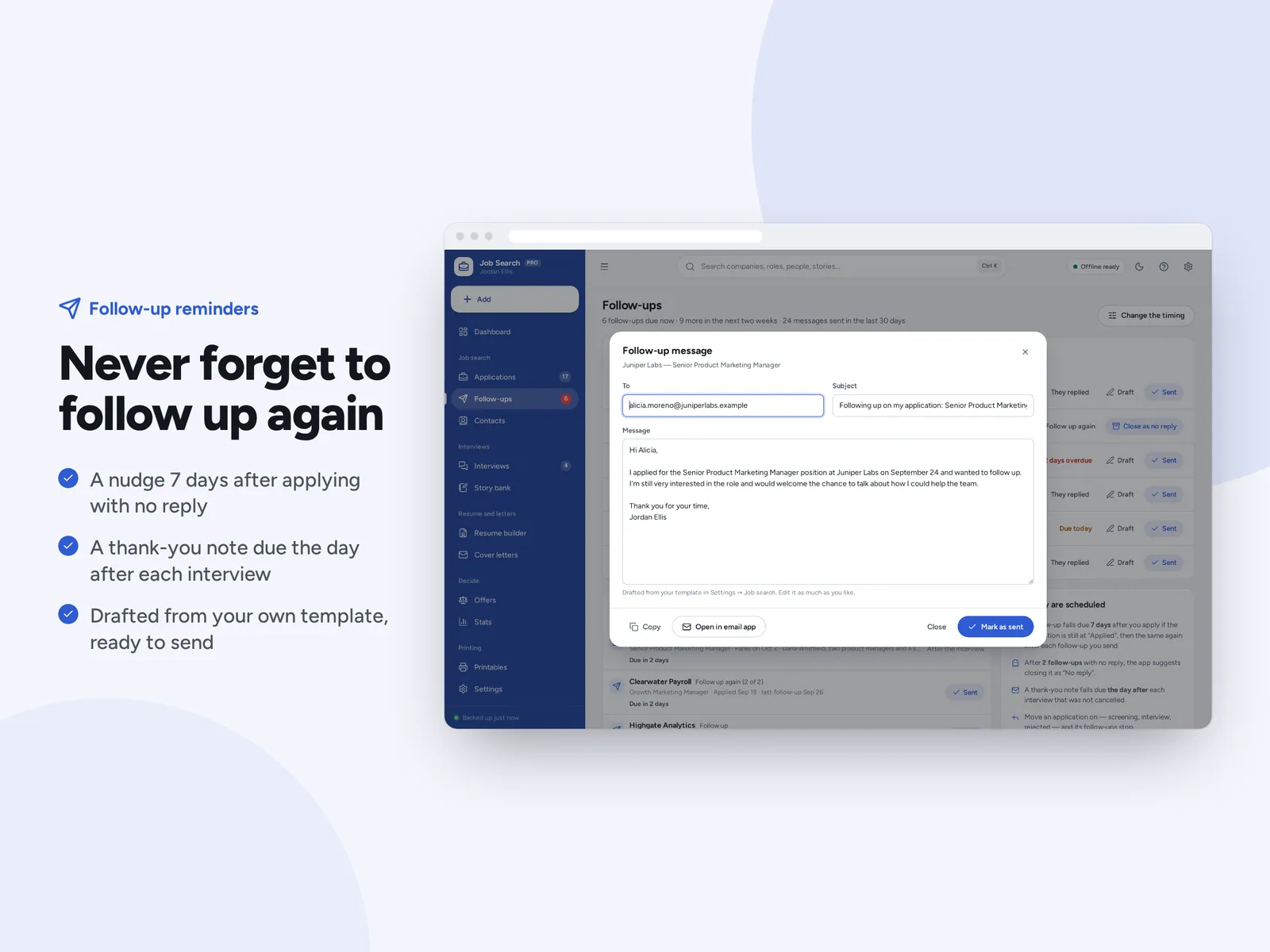 Never forget to follow up again