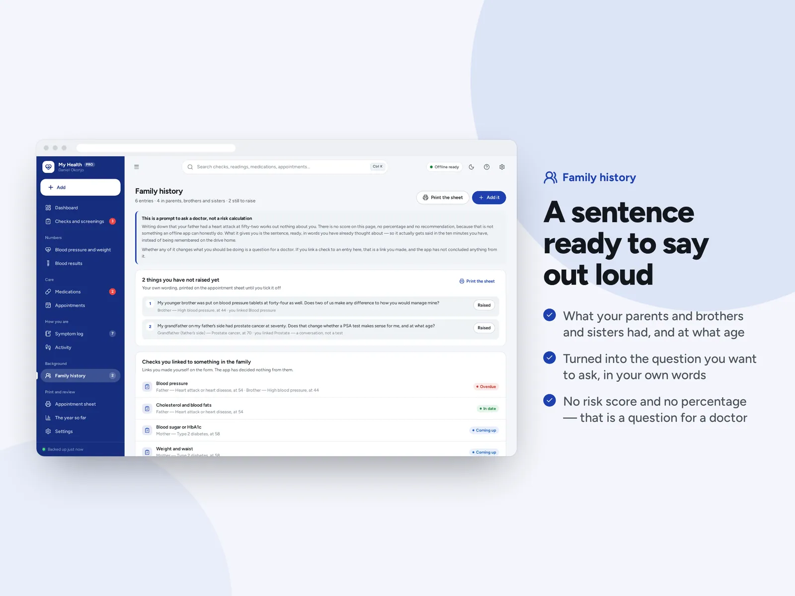 A sentence ready to say out loud