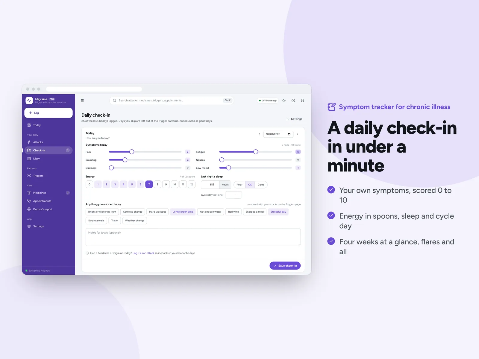 A daily check-in in under a minute