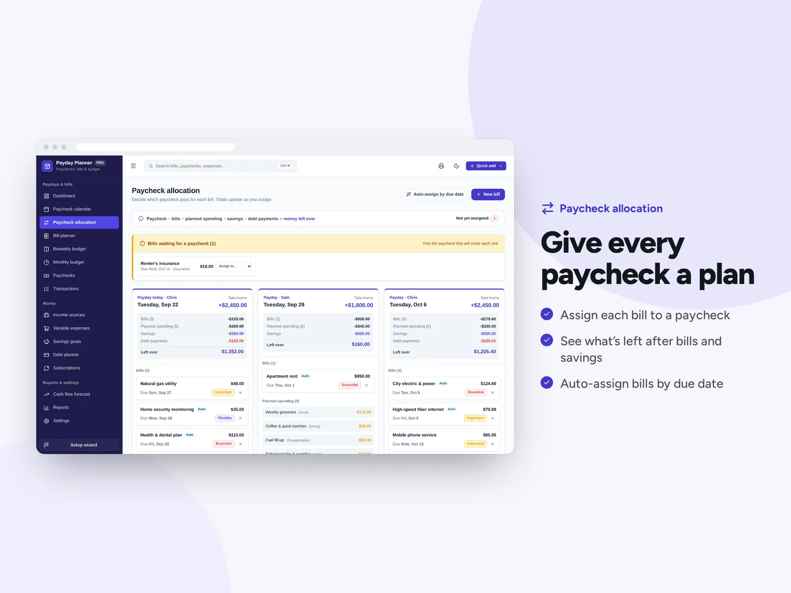 Give every paycheck a plan