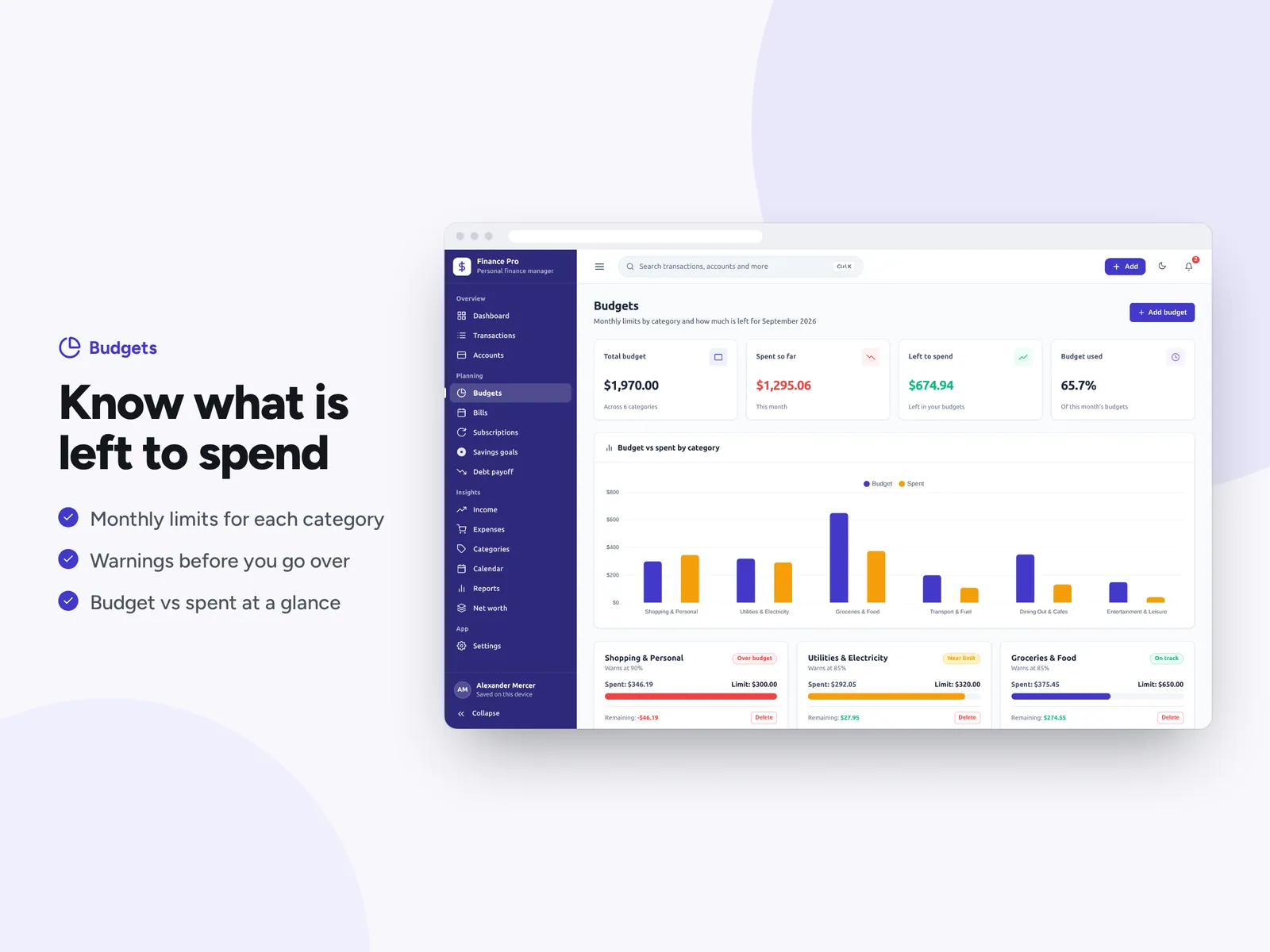 Know what is left to spend