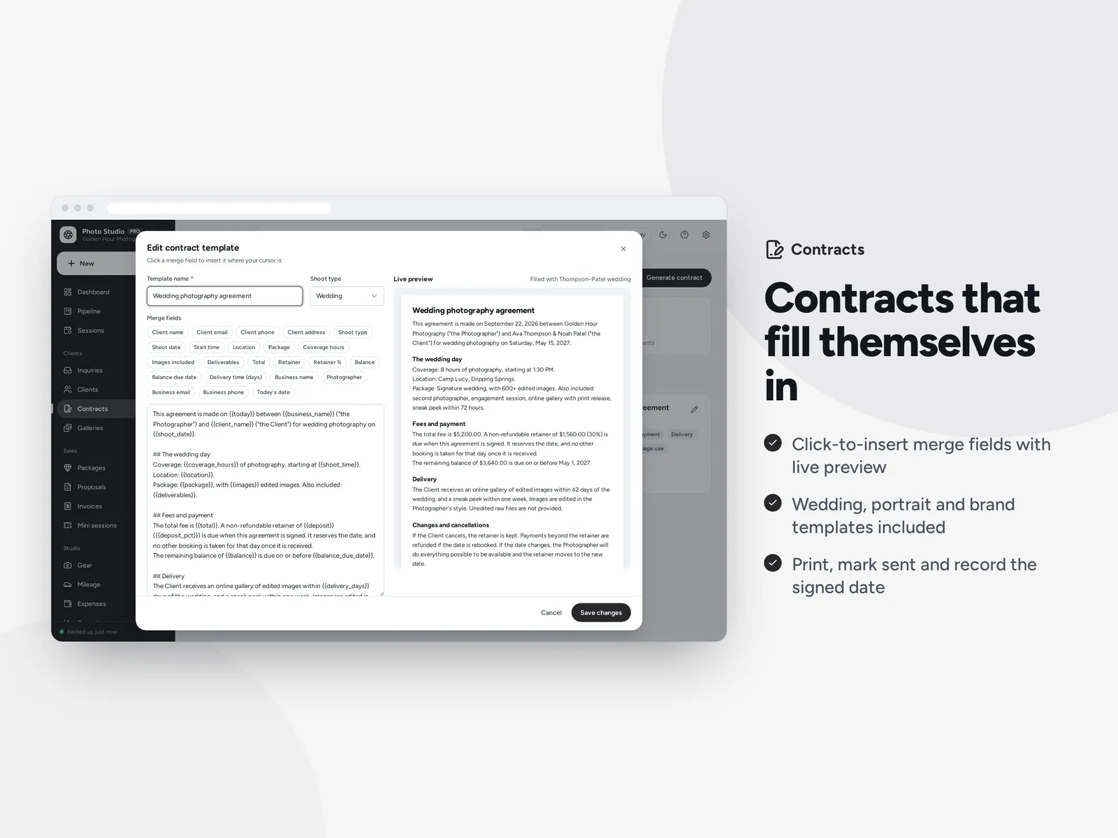 Contracts that fill themselves in