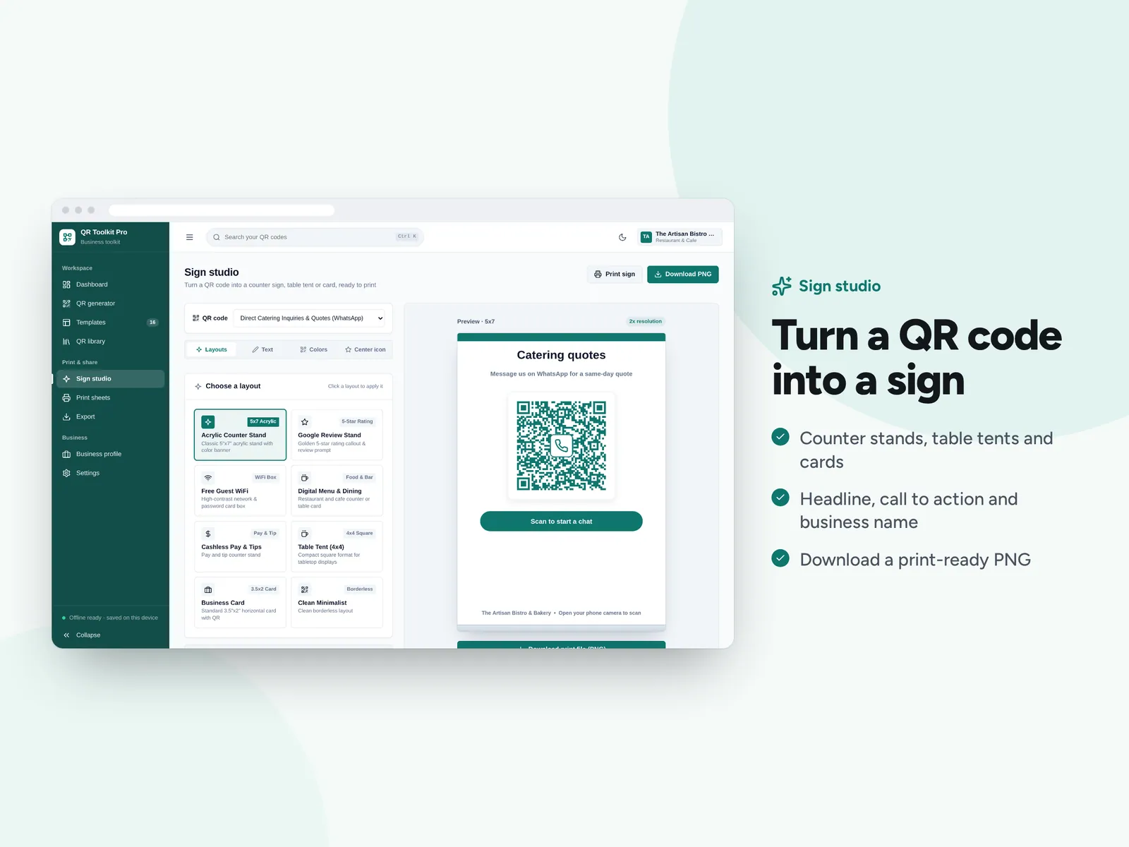 Turn a QR code into a sign
