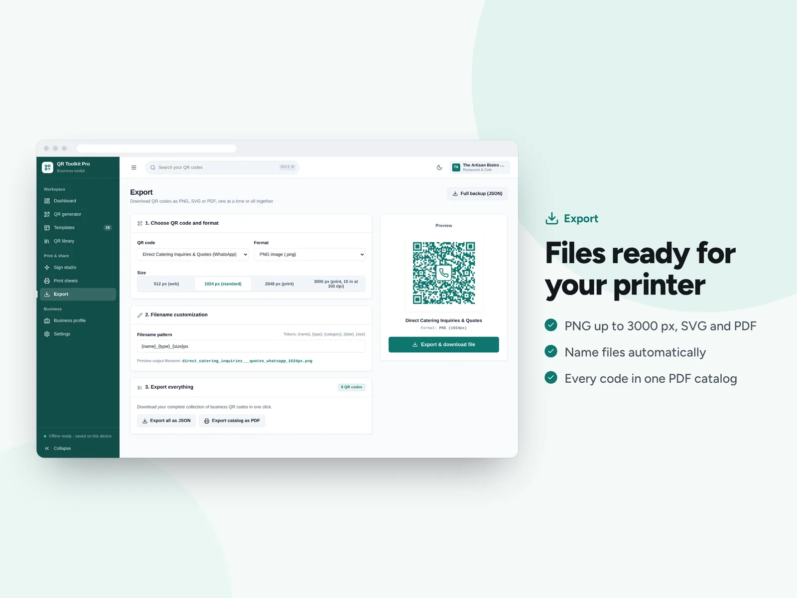 Files ready for your printer