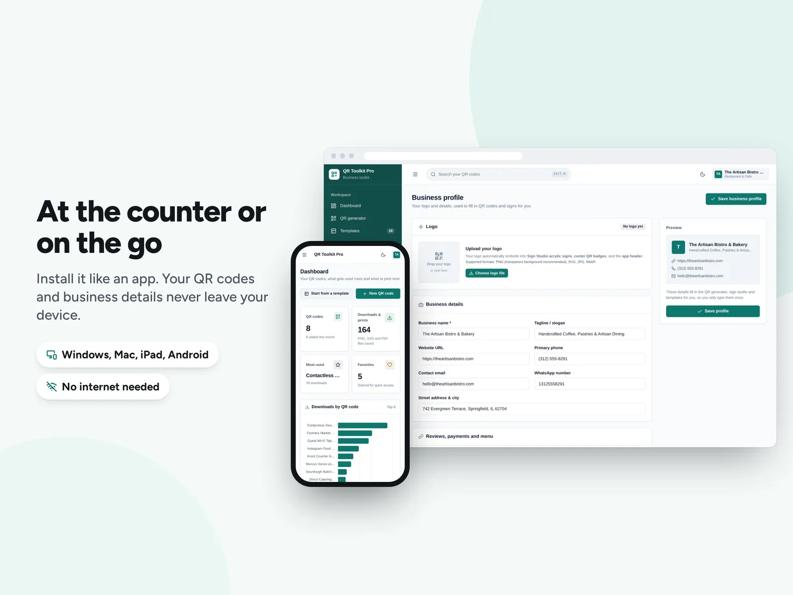 At the counter or on the go