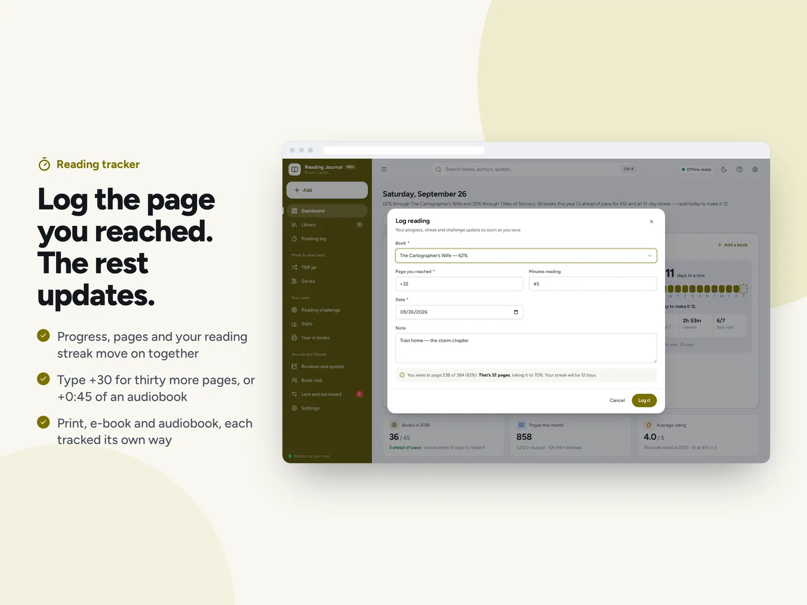 Log the page you reached. The rest updates.