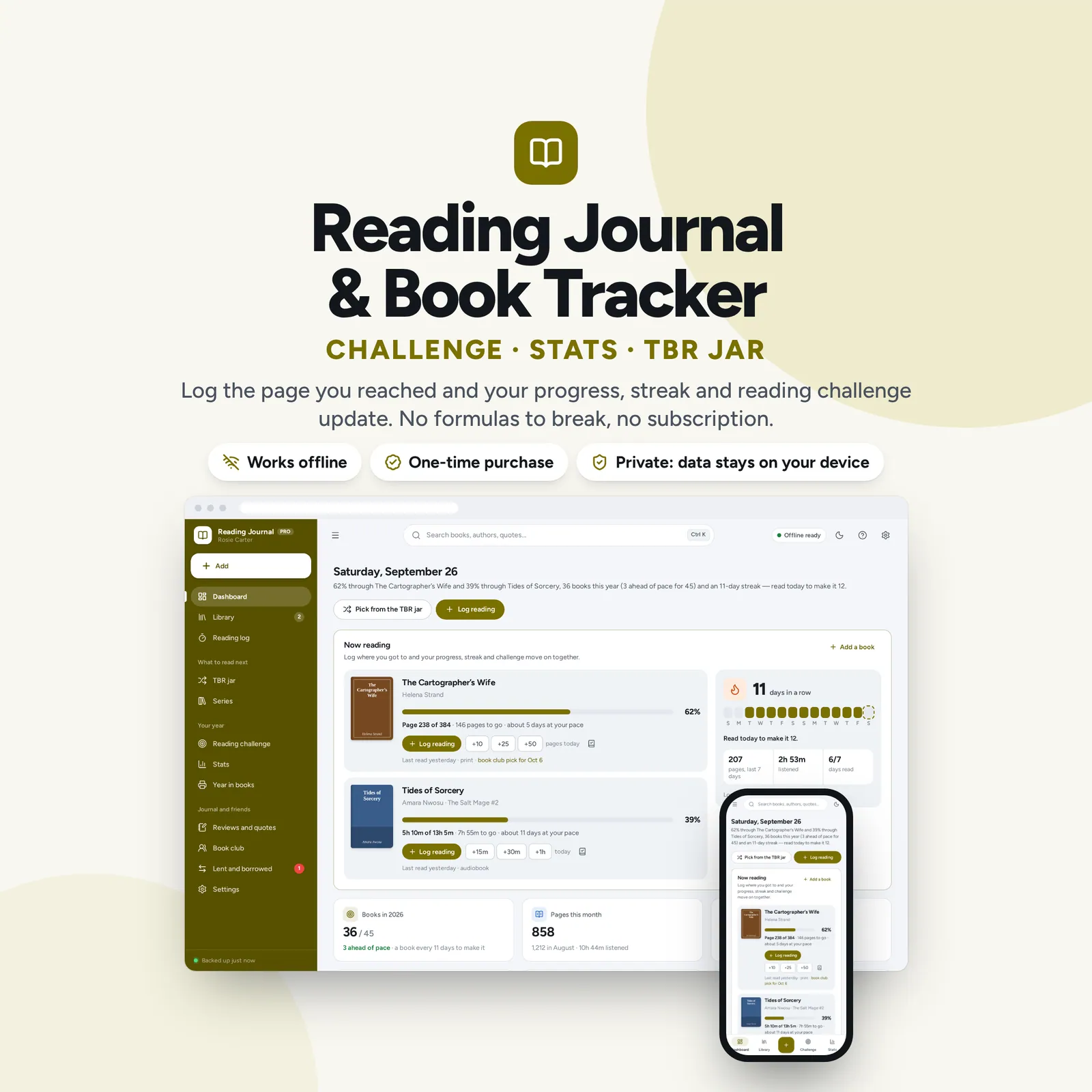 Reading Journal & Book Tracker: cover
