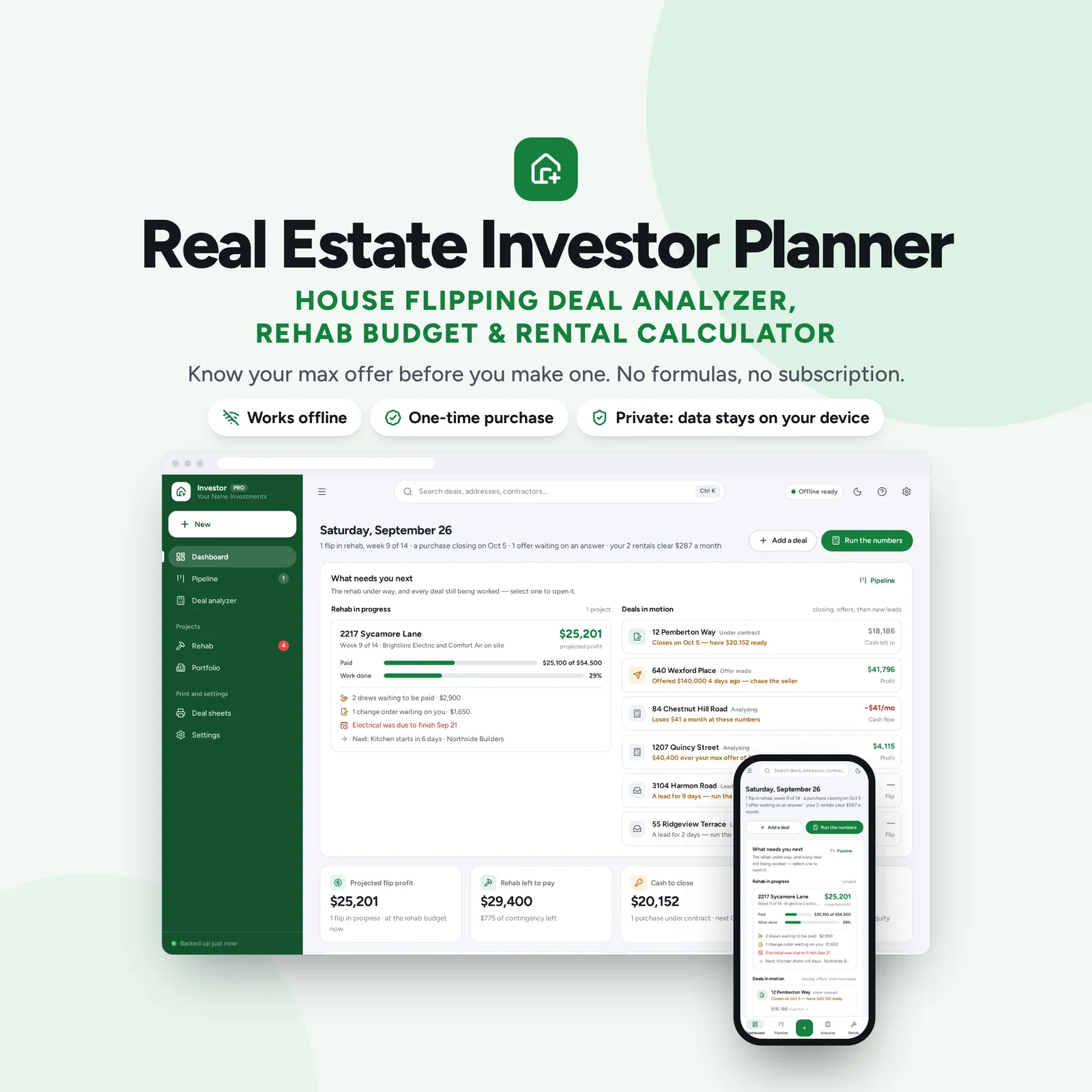 Real Estate Investor Planner: cover