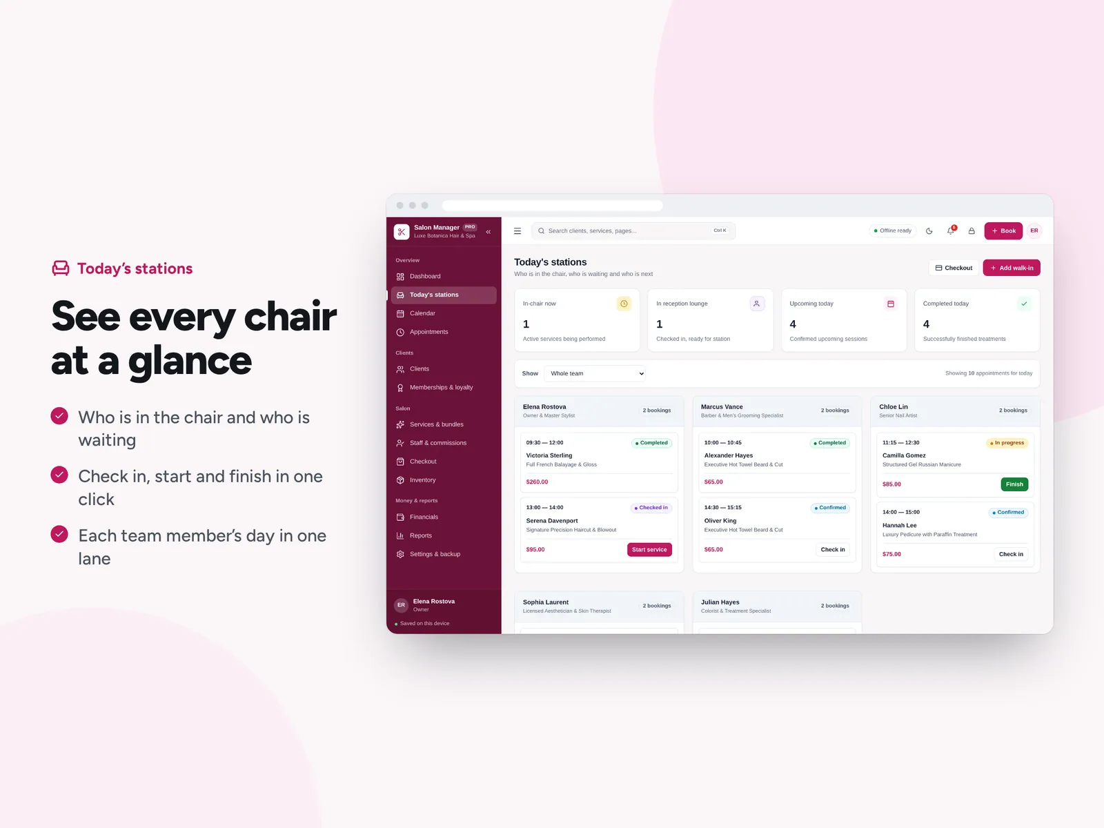 See every chair at a glance