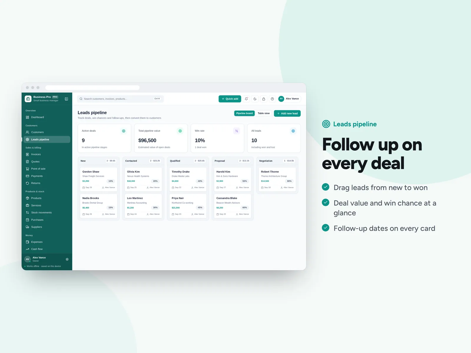 Follow up on every deal