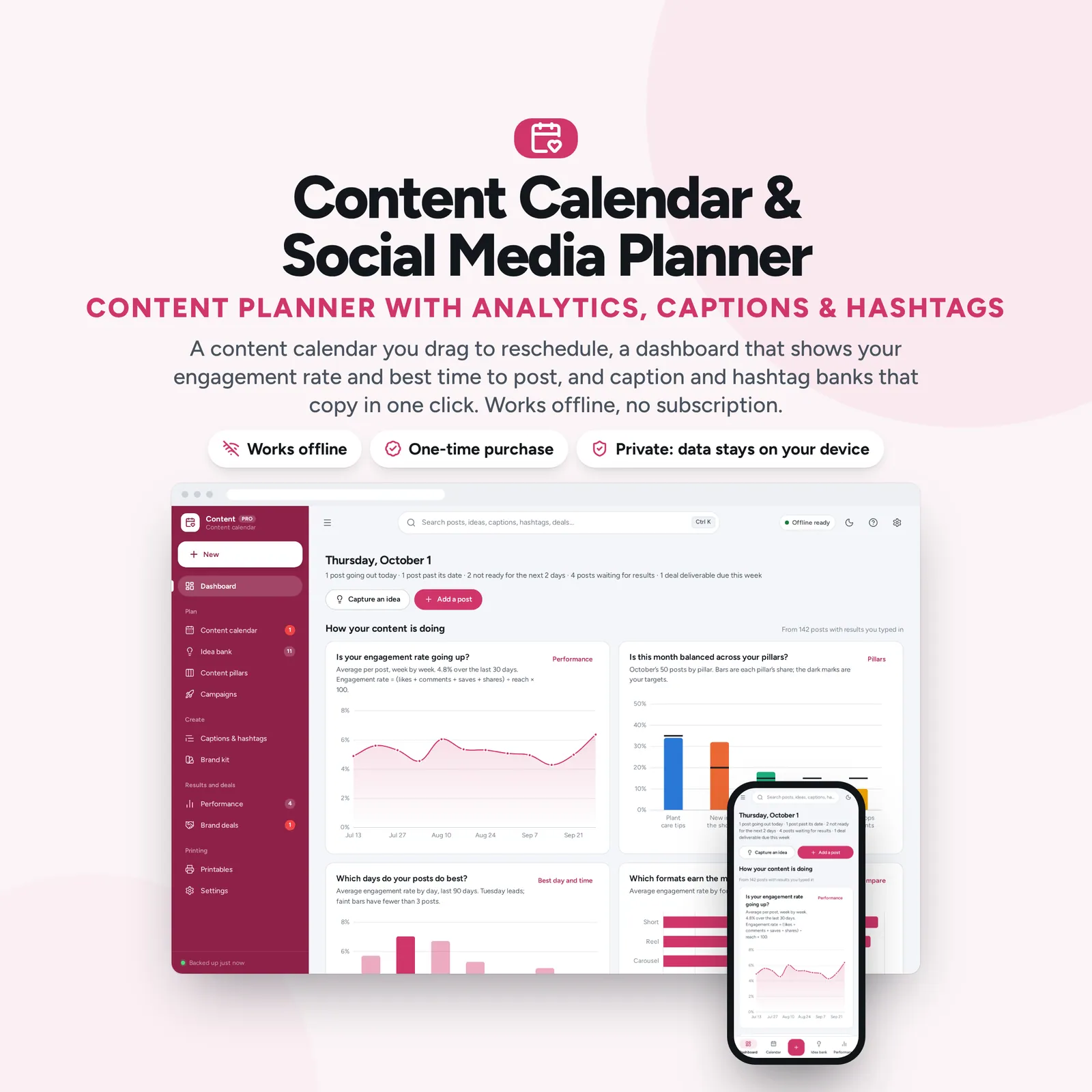 Social Media Content Planner: cover