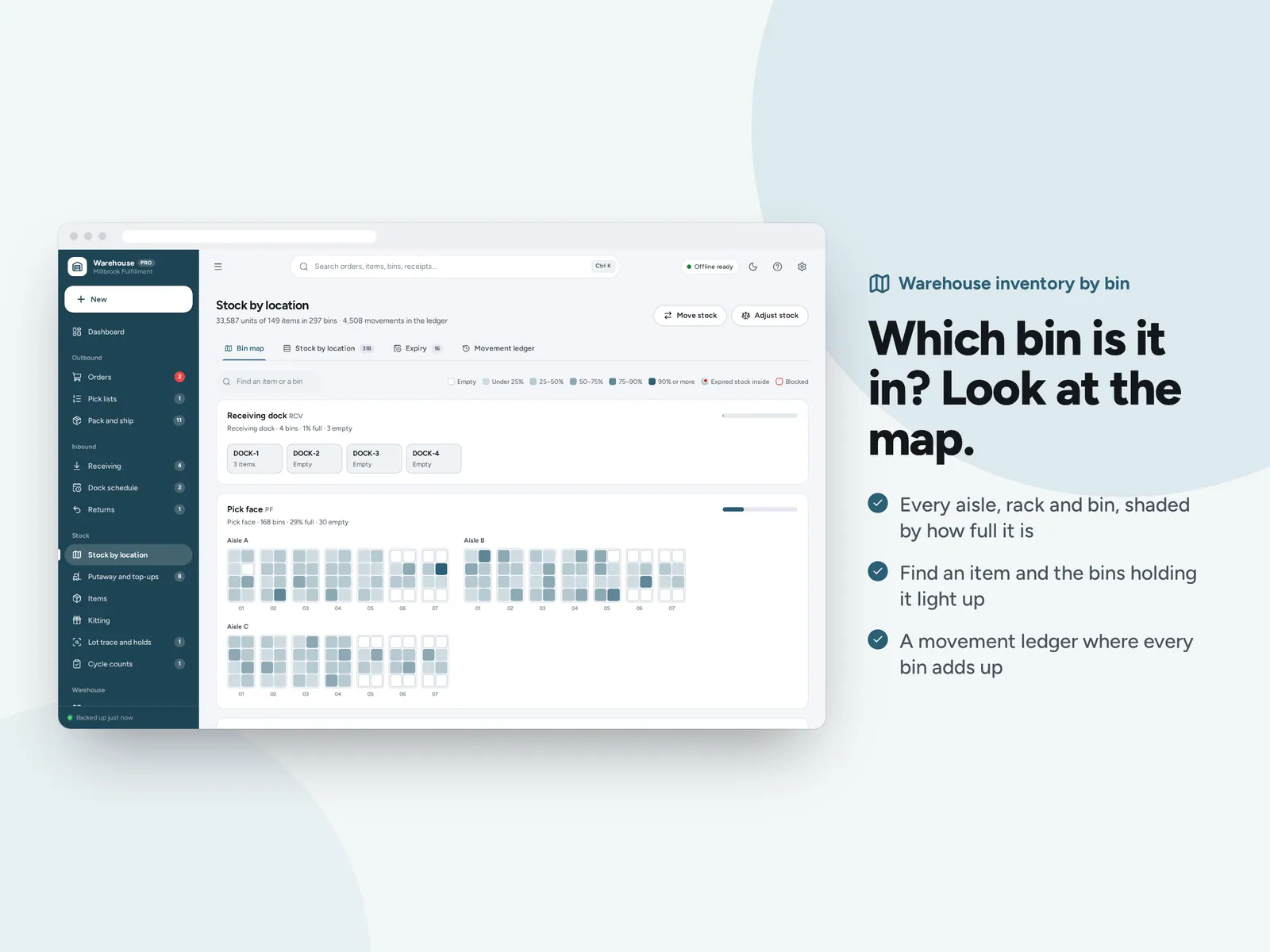 Which bin is it in? Look at the map.