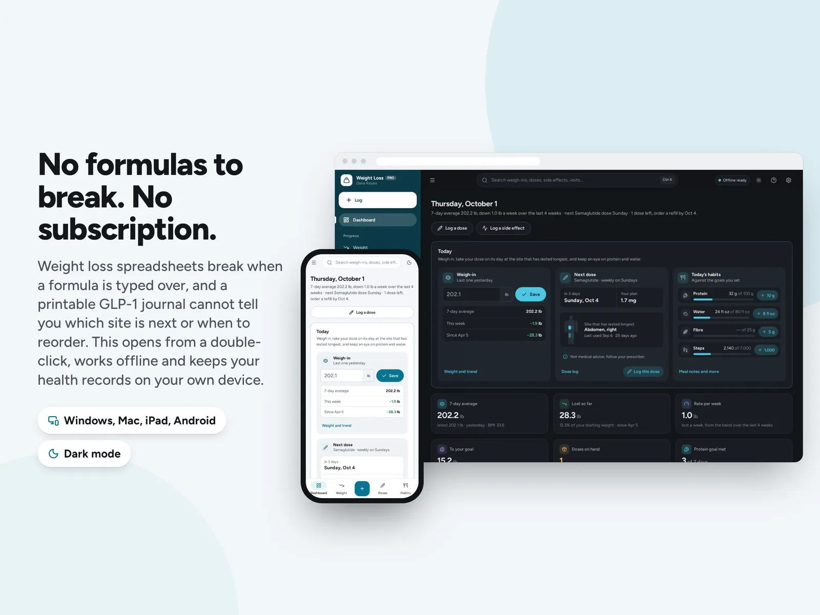 No formulas to break. No subscription.