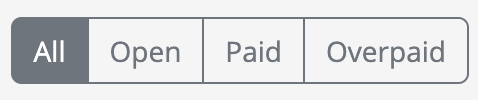 Paid Status radio buttons showing All, Open, Paid, and Overpaid filter options on the Playweeks page
